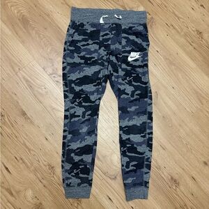 Nike Blue and Grey Camo Pants